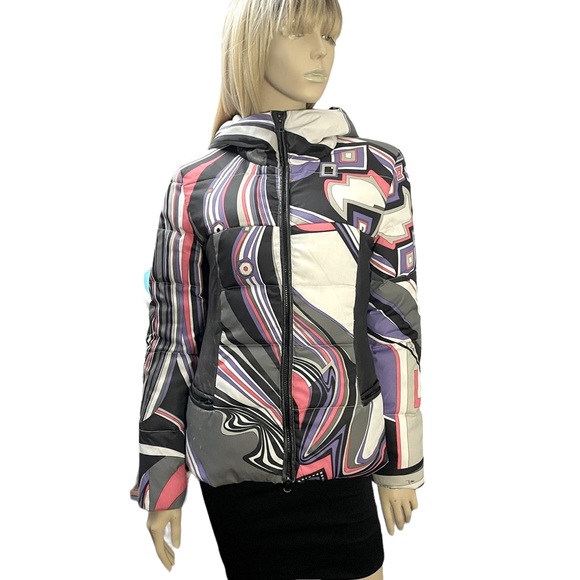 Emilio Pucci Women's Pink and Purple Signature Puffer Jacket vintage - Picture 4 of 15